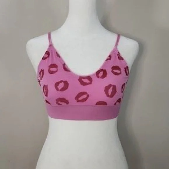 ❄️ UO | Out From Under Bralette Pink Lips Boho Beach Barbiecore - Picture 9 of 12